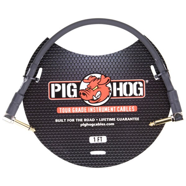 Main product image for Pig Hog PH1RR 1 ft. Tour Grade Instrument Cable Dual Right Angle256-003